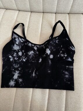 Victoria's Secret Black and White Tie-Dye Ribbed Bralette